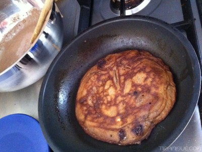 Frying the pancakes