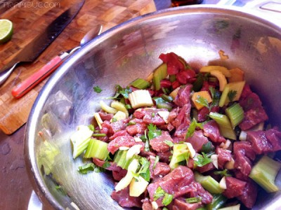Raw meat